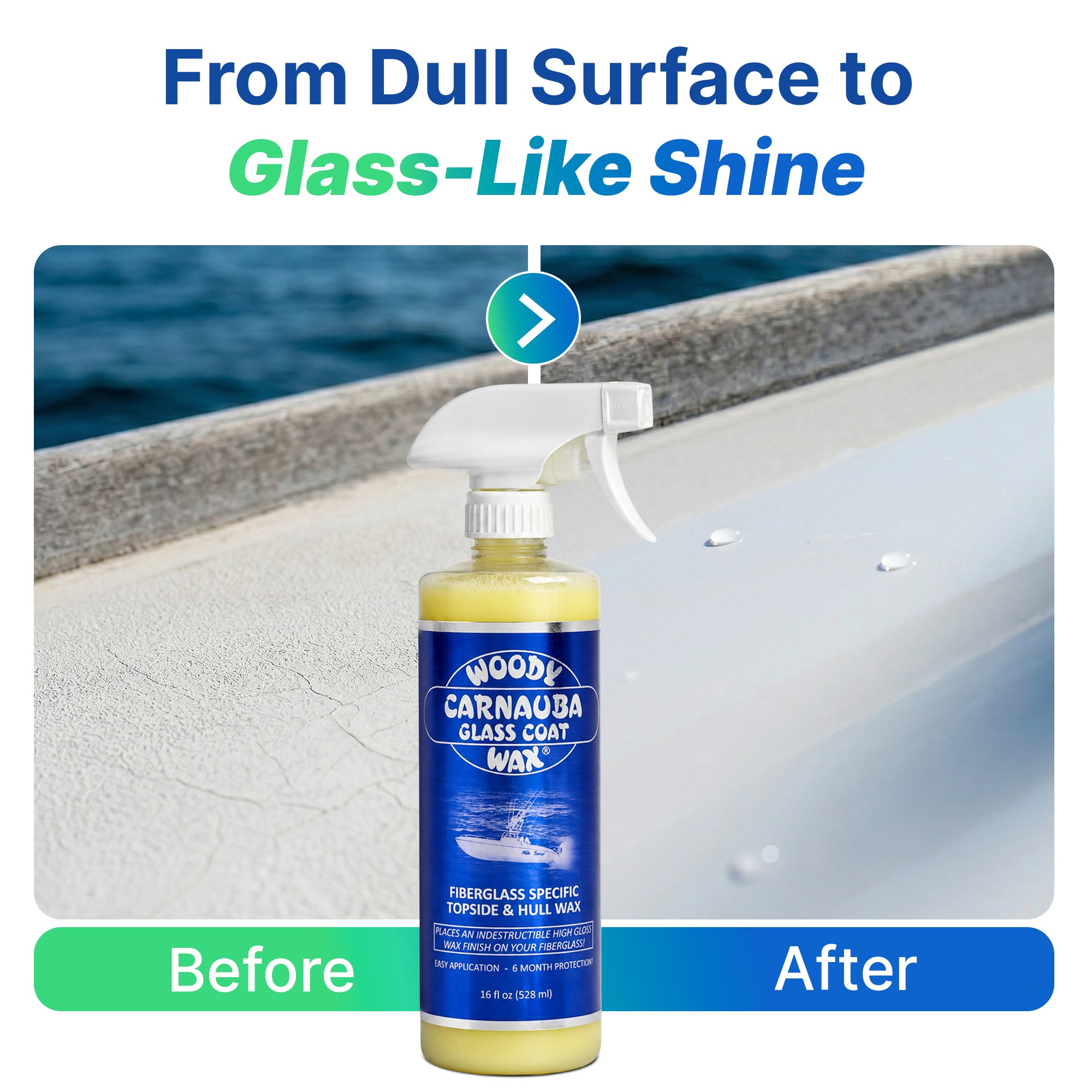 Carnauba Glass Coat Spray | Premium Boat Wax for Fiberglass & Gel Coat