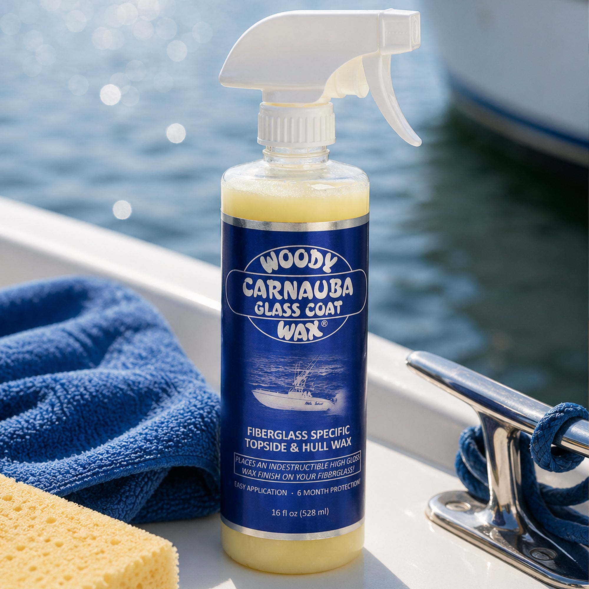 Carnauba Glass Coat Spray | Premium Boat Wax for Fiberglass & Gel Coat